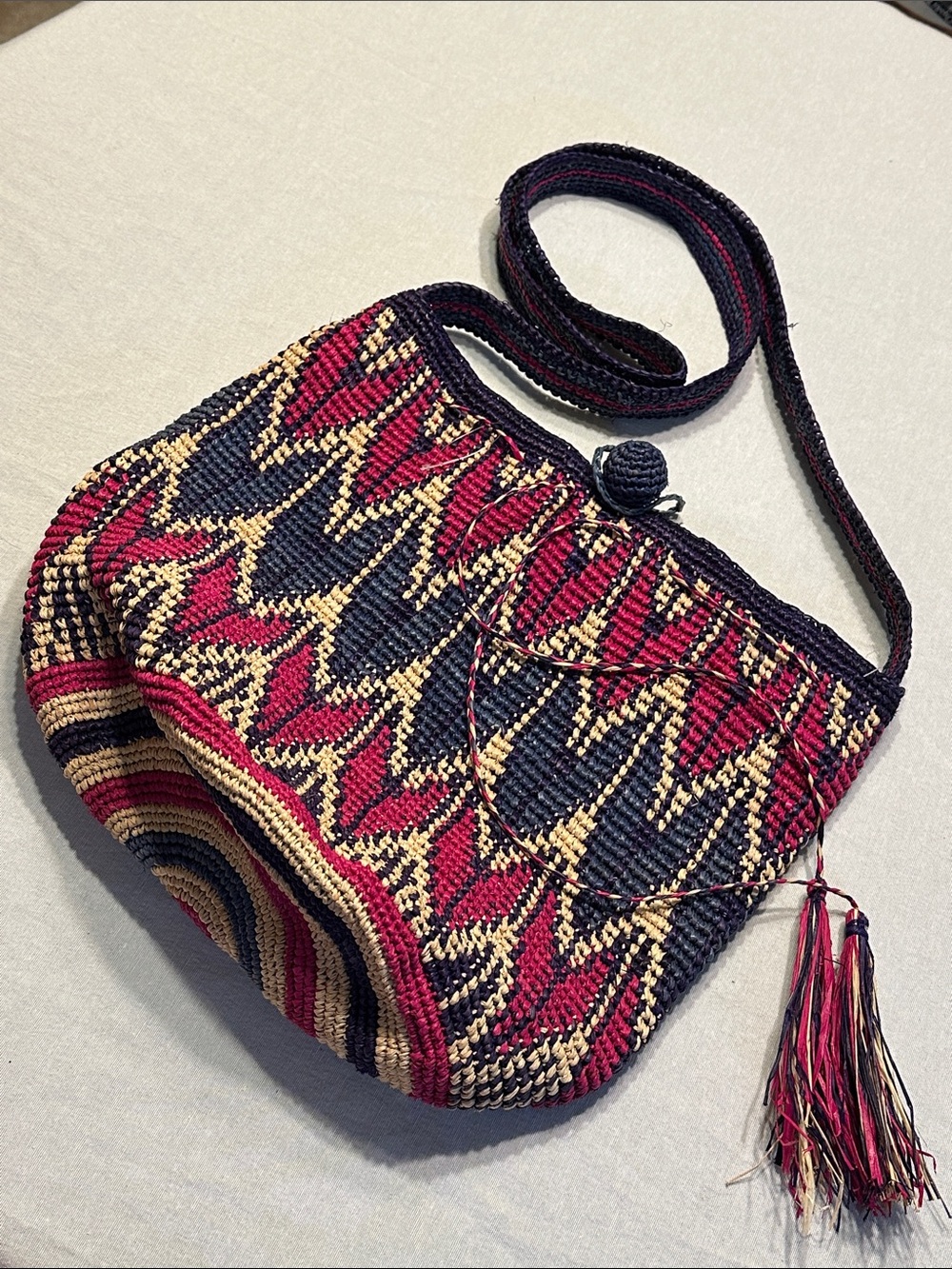 Free People Woven Rafia Crossbody Bag Tote